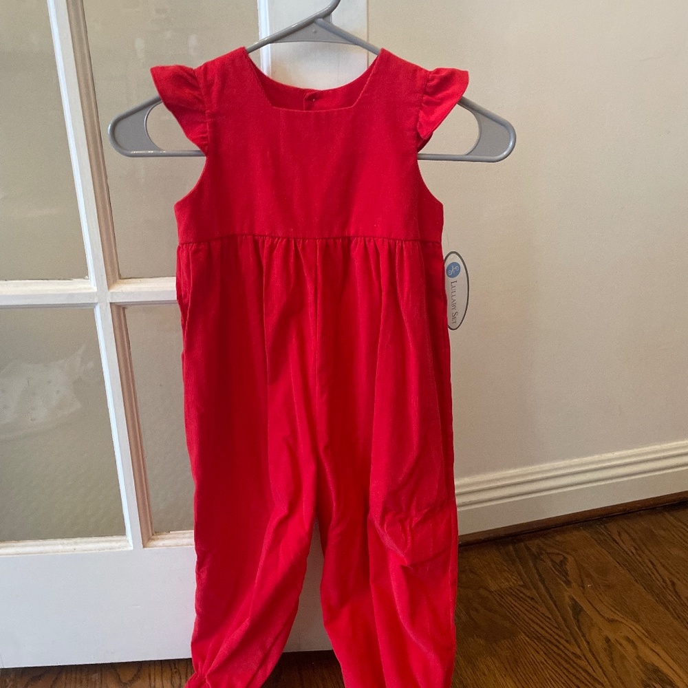 🎅🏻❤️NWT Lullaby Set Red corduroy romper 3T🎅🏻❤️